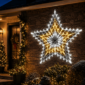 LED Retro Star Motif Warm White & Cool White