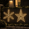 LED Starry Wire Snowflake/Star Motif Gold Assorted