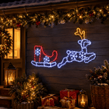 LED Crystal Reindeer & Sleigh Flashing Motif