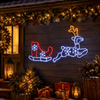 LED Crystal Reindeer & Sleigh Flashing Motif