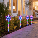 LED 64 Snowflake Path Lights (55cm) 4pk Asst