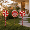 LED Jumbo Stop Sign with Lollipops Path Lights (82cm) 3pk