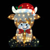LED Glitter Mesh Highland Cow Motif Warm White