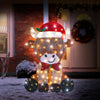 LED Glitter Mesh Highland Cow Motif Warm White