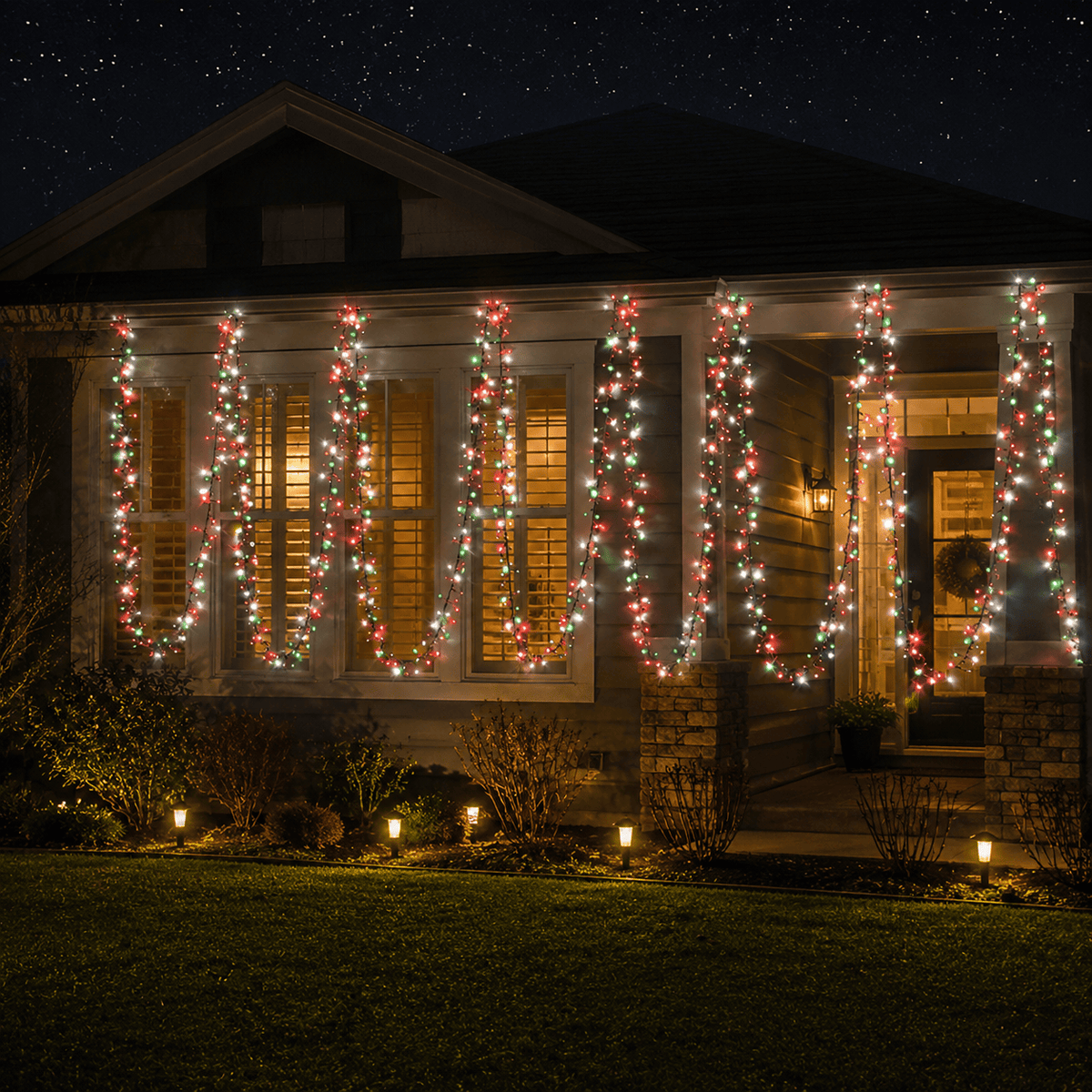 LED 2000 Cluster Lights Red-White-Green 29m