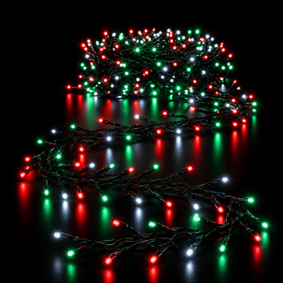 LED 2000 Cluster Lights Red-White-Green 29m