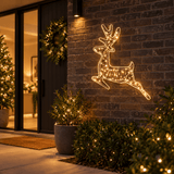 LED Dew Drop Leaping Reindeer Motif