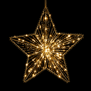 LED Metallic Hanging Striped Star Motif
