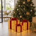 LED Metallic String Presents Gold and Red 3pc