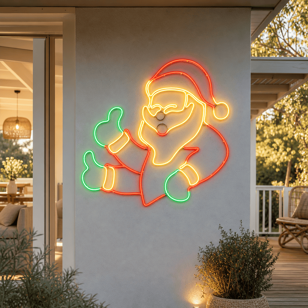 LED Neonflex Flashing Thumbs Up Santa (88cm)