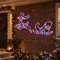 LED Acrylic Reindeer and Sleigh Motif Dual Colour