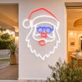 LED Neonflex Santa Face with Flashing Glasses (64cm)