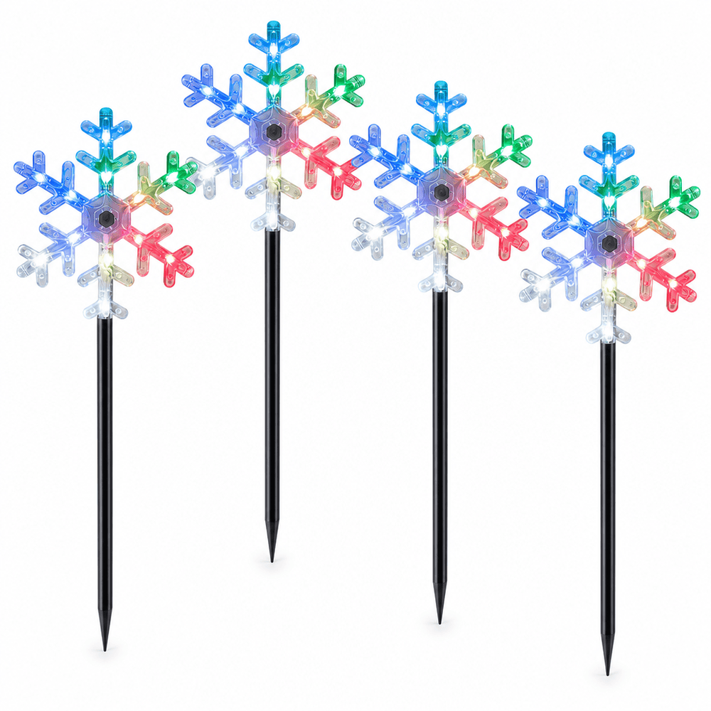 LED Lightshow App Snowflake Path Lights 4pk