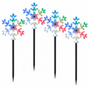 LED Lightshow App Snowflake Path Lights 4pk