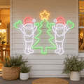 LED Neonflex Light Tree Flashing/Waving Santa (92cm x 101cm)