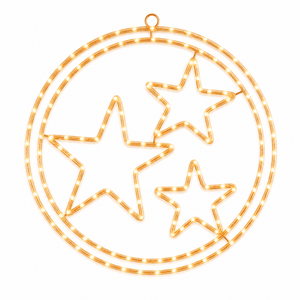 LED Double Rings Stars Twinkling Motif (52cm)