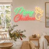 LED Neonflex Merry Christmas Reindeer (100cm x 51cm)