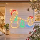 LED Neonflex Snowman and Penguin (100cm x 72cm)