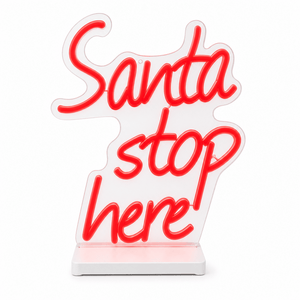 LED Neonflex Santa Stop Here on Base (37cm)