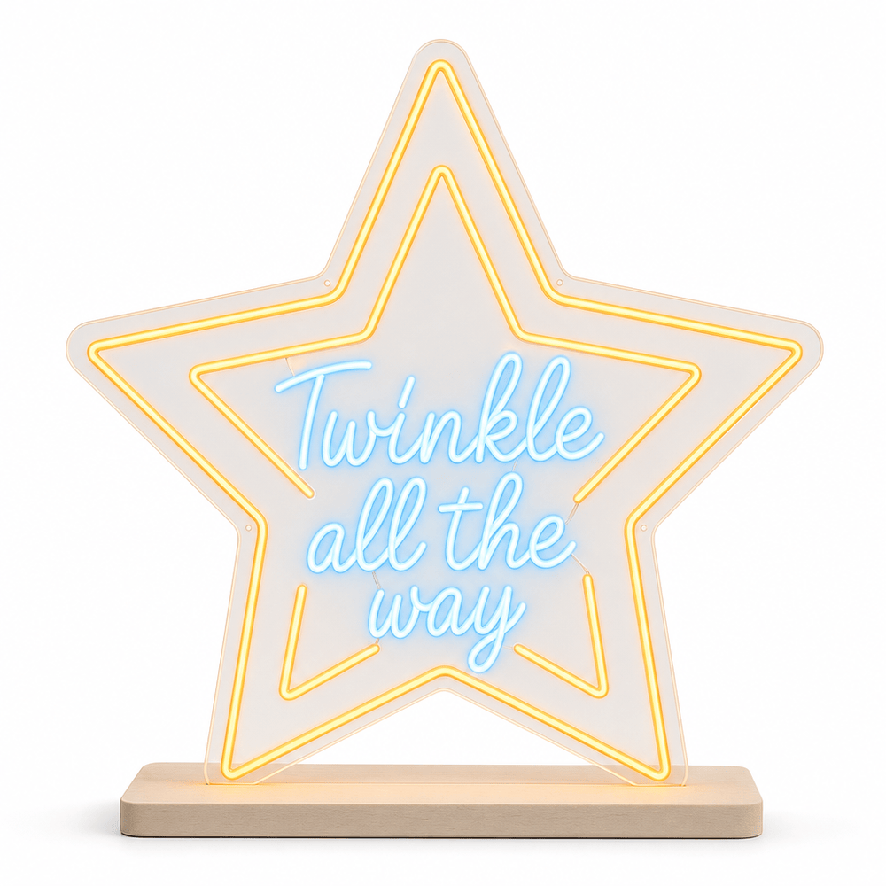 LED Neonflex Twinkle All The Way Star on Base (60cm)