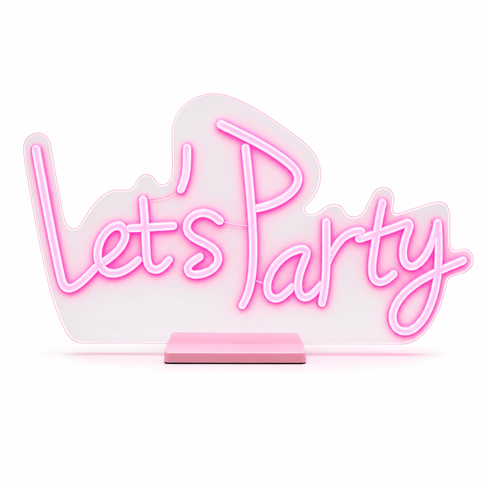 LED Neonflex Let's Party on Base (59cm)