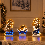 LED Neonflex Nativity on Base (135cm x 46cm) 3pc