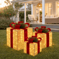 LED Gold and Burgundy Presents (3pc)