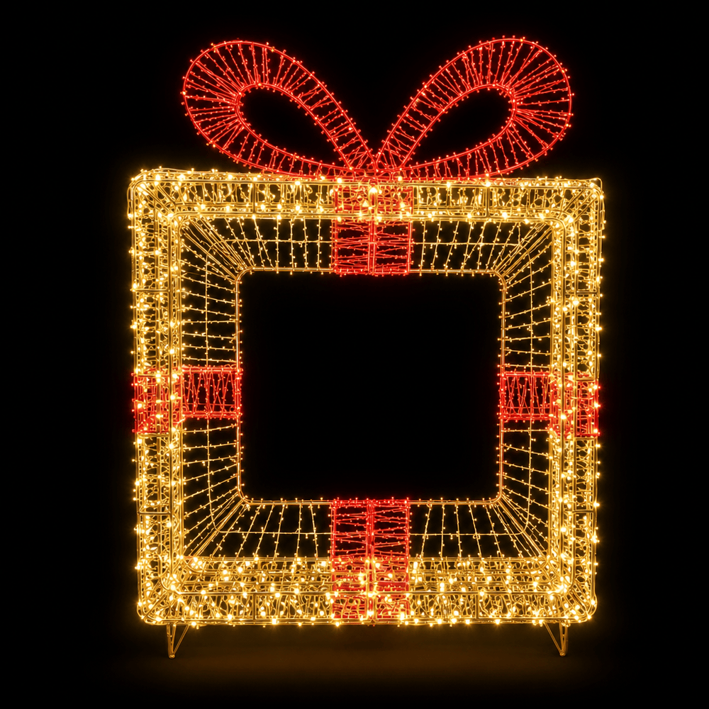 LED Giftbox with Snowflake Motif (106cm)
