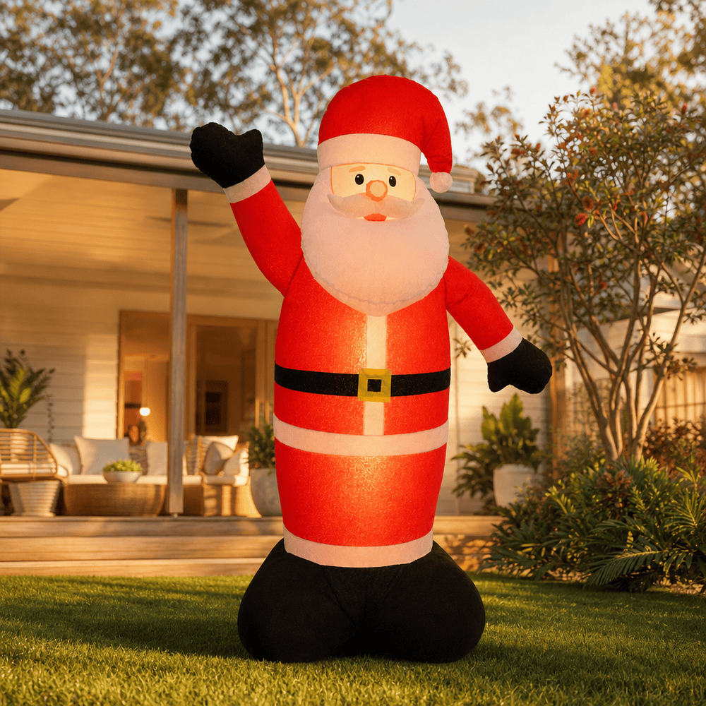 Inflatable Plush Waving Santa (183cm)