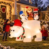 Inflatable Animated Polar Bear and Friends (218cm)