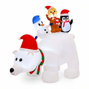 Inflatable Animated Polar Bear and Friends (218cm)