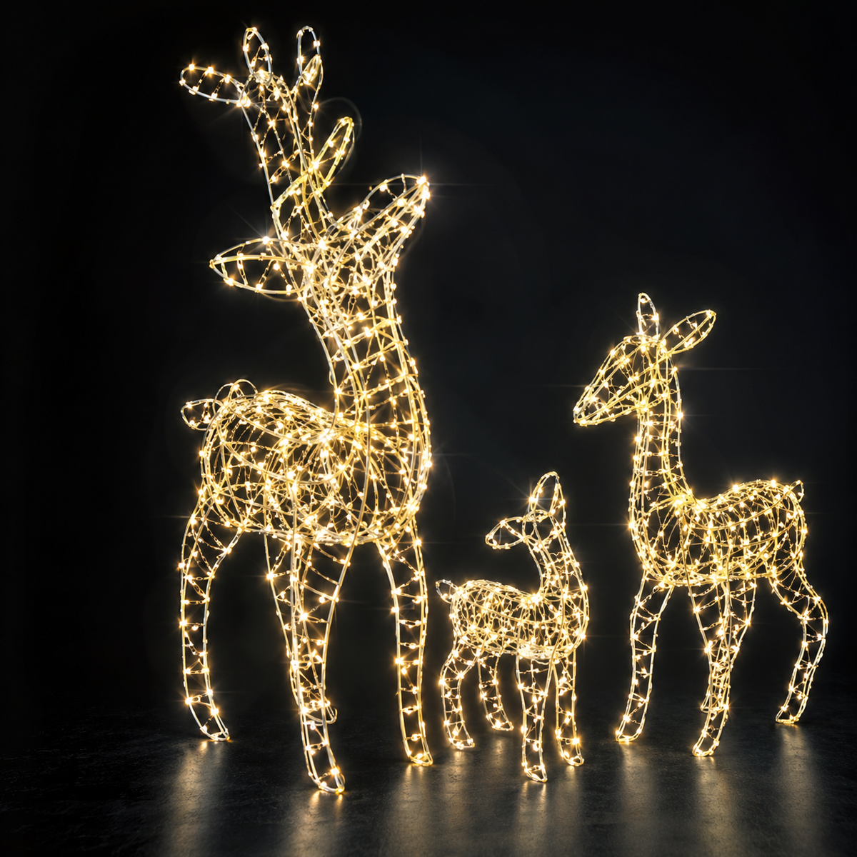 LED Twinkling Reindeer Family (3pc)