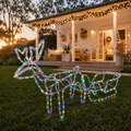 LED Dual Colour Reindeer Sleigh