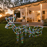 LED Dual Colour Reindeer Sleigh