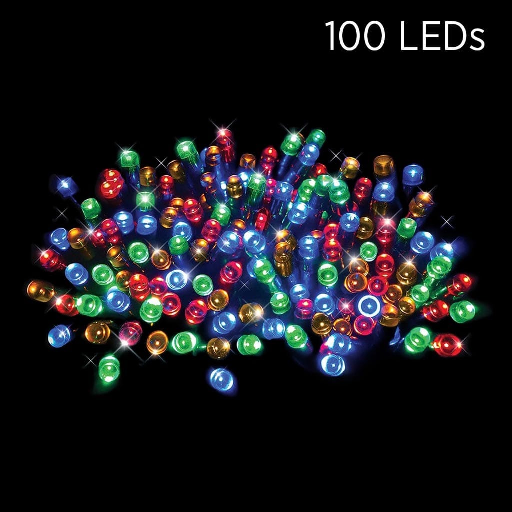 100 LED Solar Fairy Lights Multi (4.95m) - View 1
