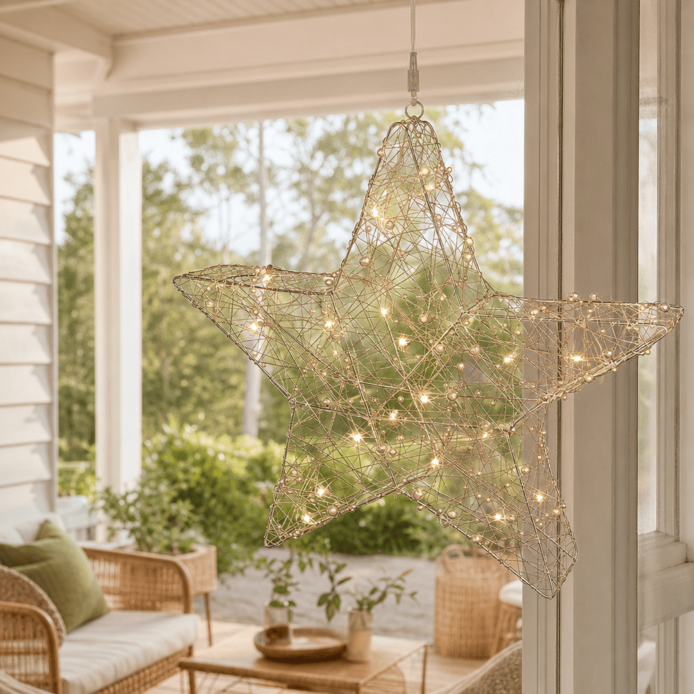 LED 3D Wire Beaded Star - lifestyle