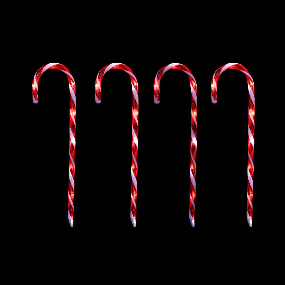 LED Battery Candy Cane Stakes with Timer 4pc (58cm) - View 2