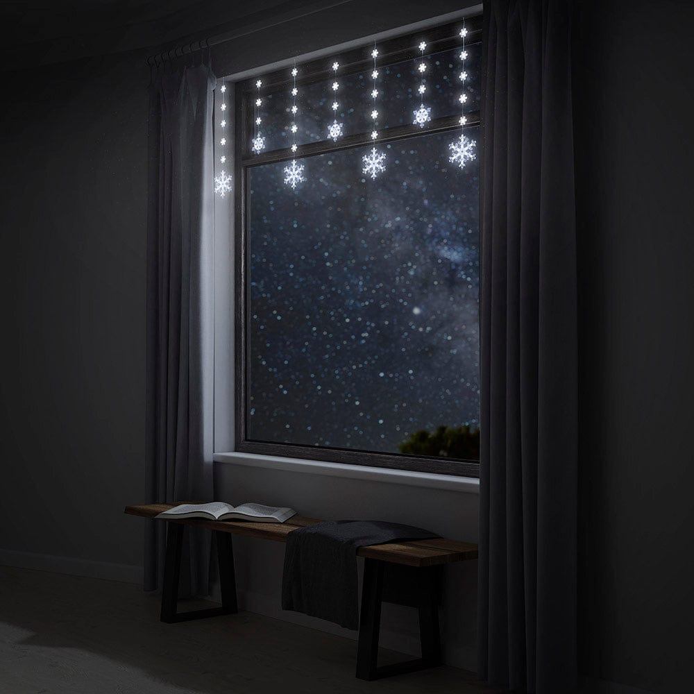 LED Snowflake Dual-Size Curtain 2 Asst