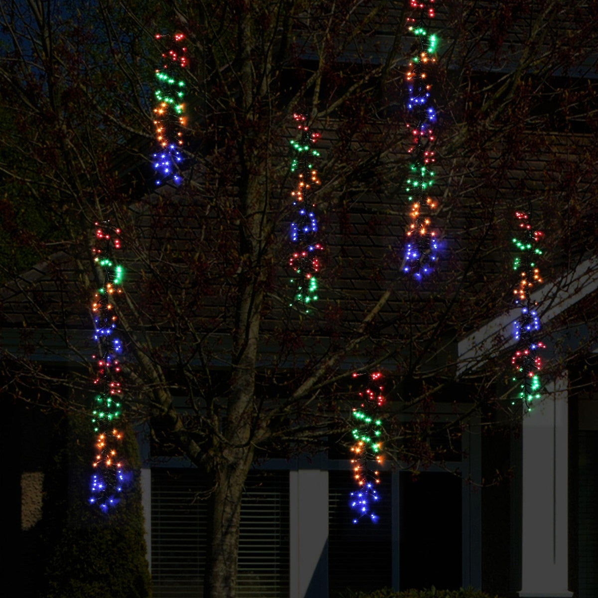 6pk Solar 480 LED Multi Tree Clusters (10m)