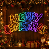LED Ropelight Curved Merry Christmas Motif Rainbow