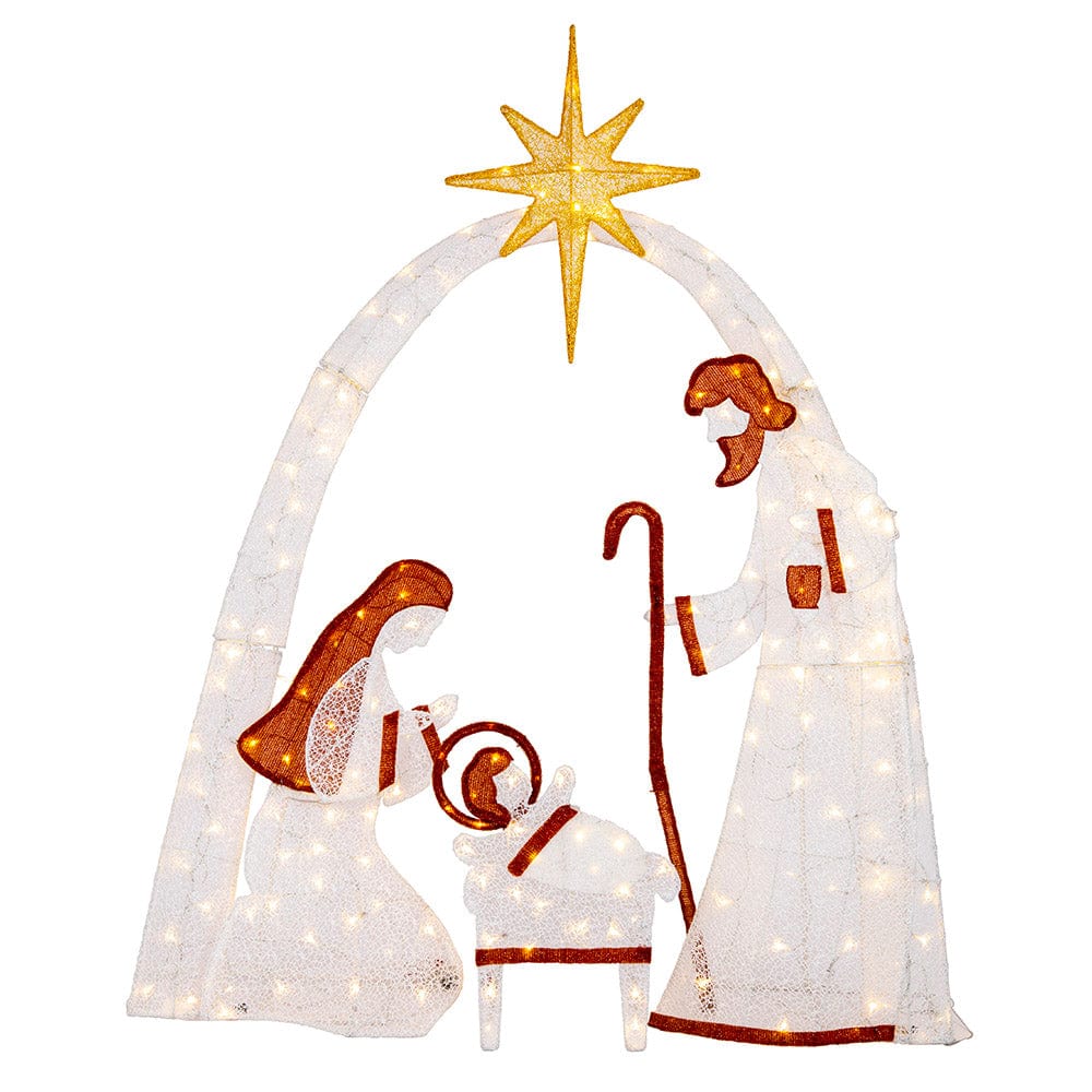 LED Twinkling Glitter Nativity Scene Set