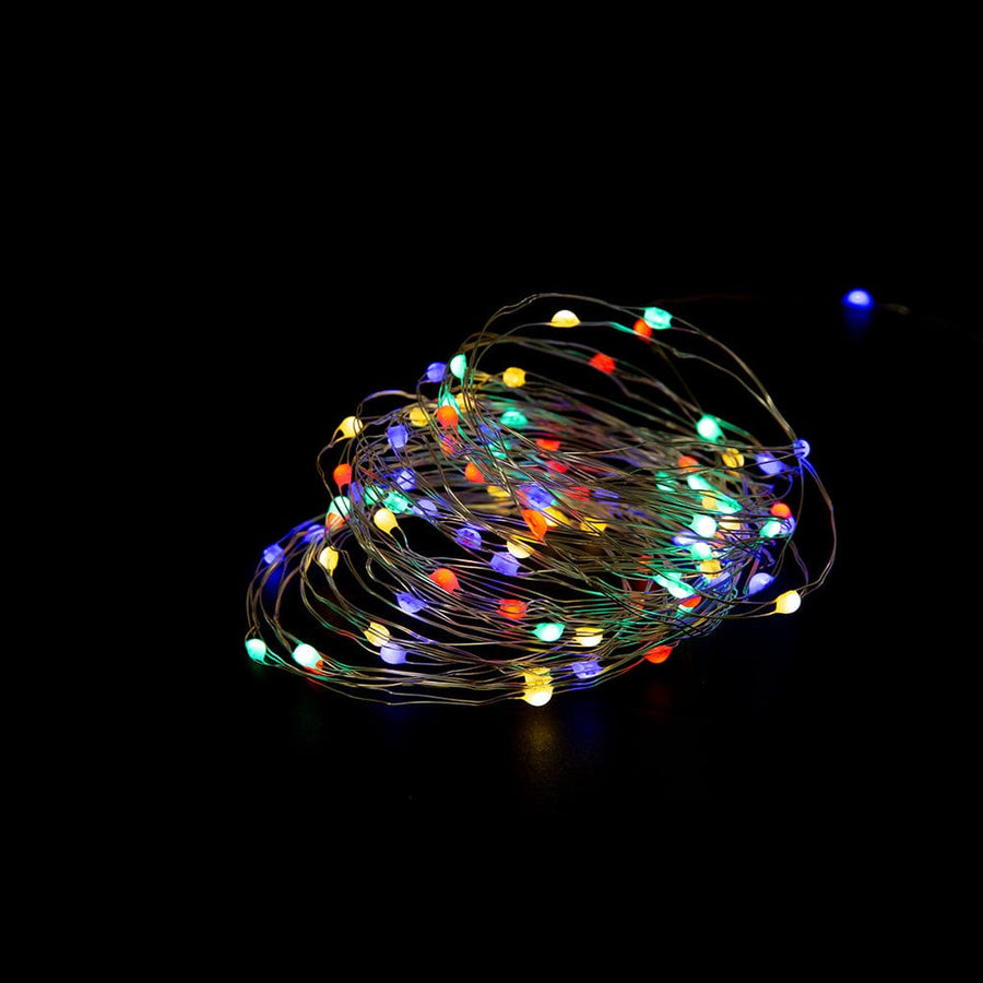 100 LED Battery Dew-Drop Wire Lights Asst