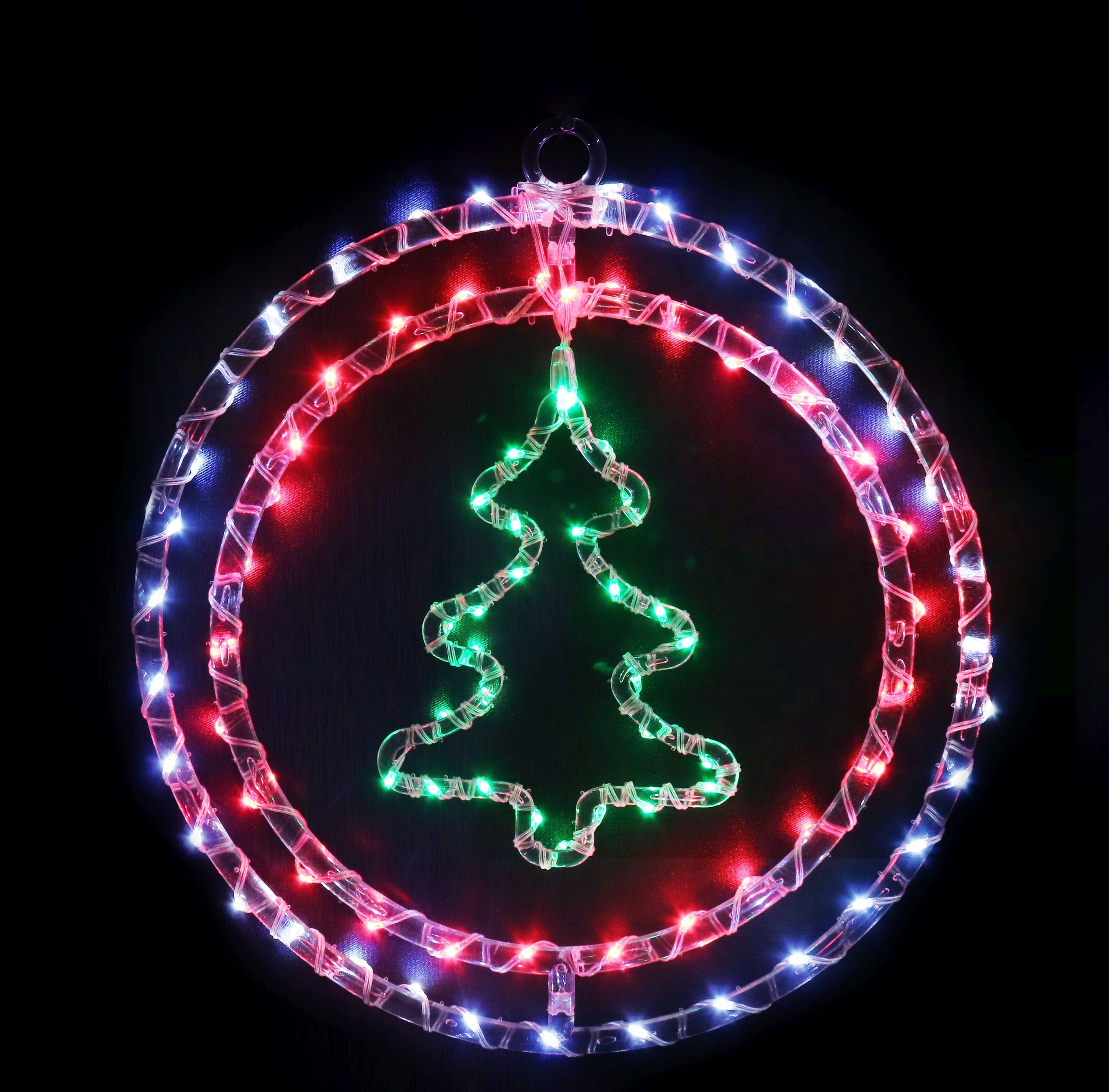 LED Crystal Rings with Motif Tree (33x36cm)