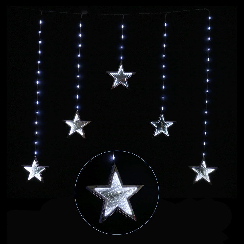 LED Infinity Stars Curtain Lights Cool White