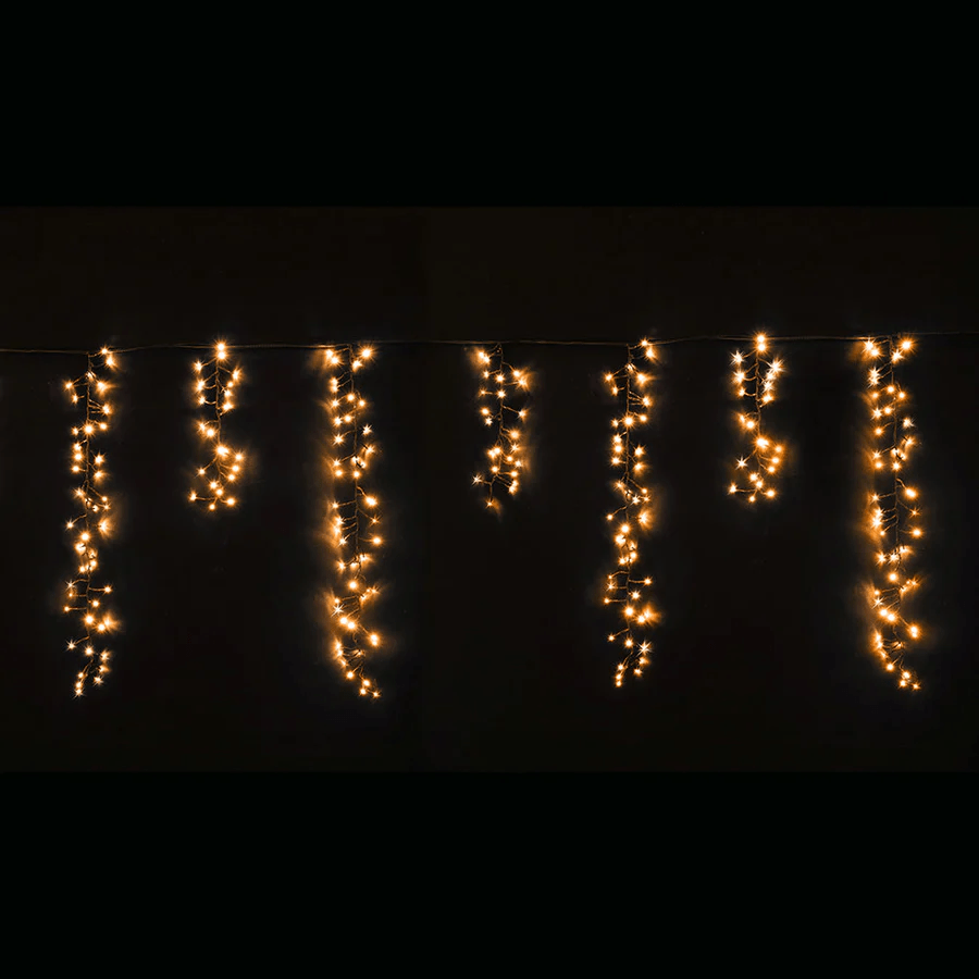 LED Dancing Cluster Icicle Lights Warm White (9m)
