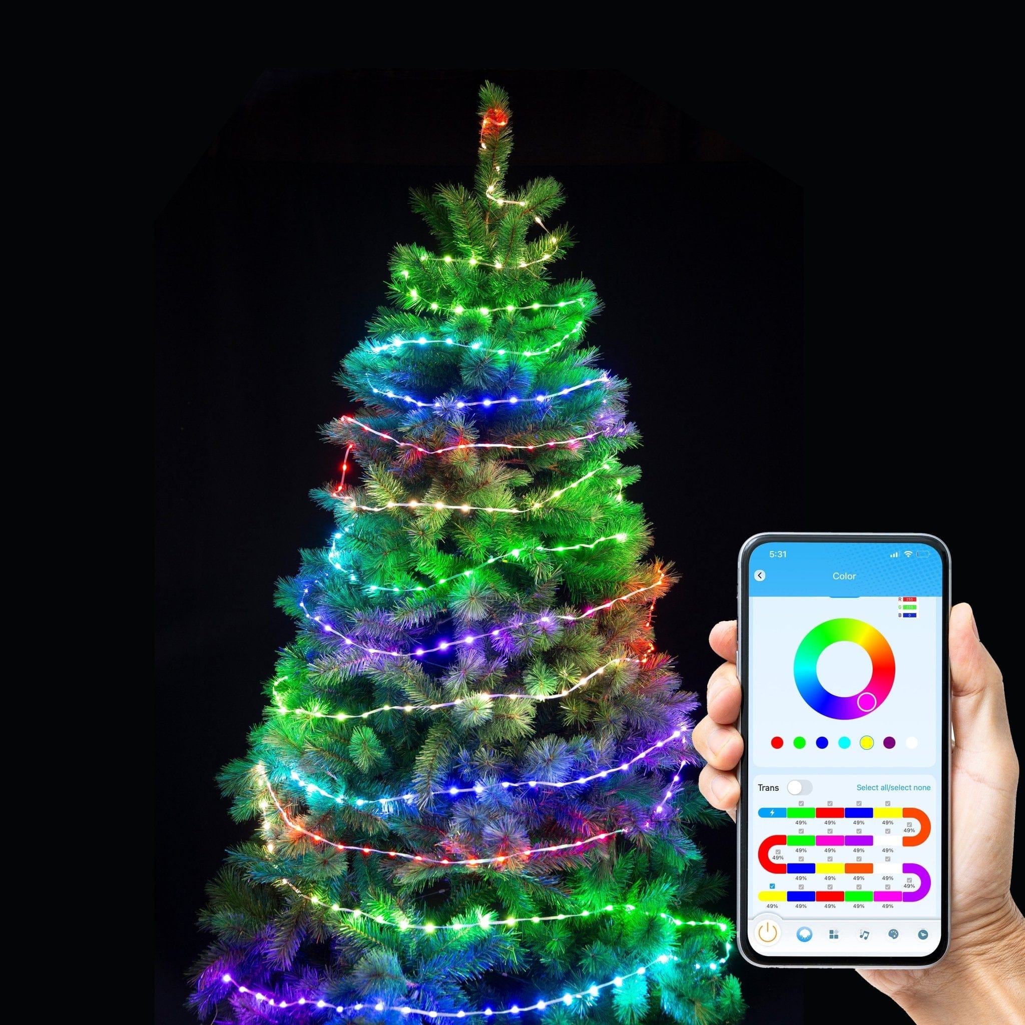 LED App Controlled RGB Fairy Lights with Reel (10m)