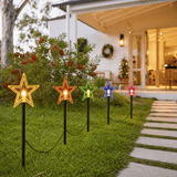 LED Solar Star Path Lights 5pk Asst
