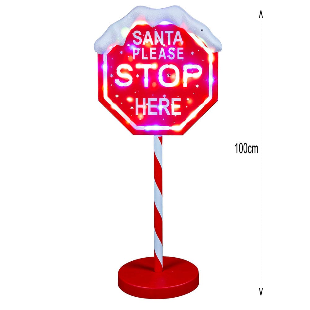 LED Multi Dual Purpose Stop Here Sign (100cm) — view 3