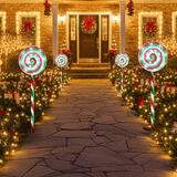 LED Flashing Peppermint Lollipop Path Lights (3pk)