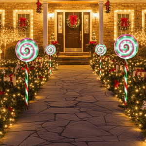LED Flashing Peppermint Lollipop Path Lights (3pk)